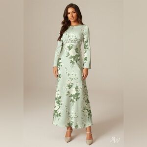 AW Bridal Sz 14 Ginevra Mottled Moss Green Dress‎